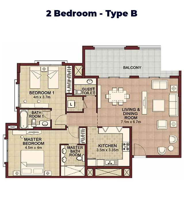 2 BR - Type B